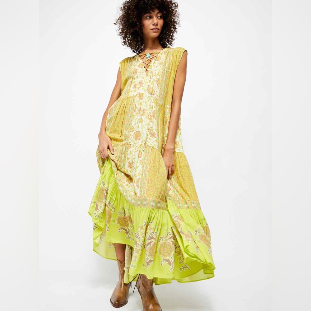 Free people Hanalei Bay Lace-Up Maxi Dress